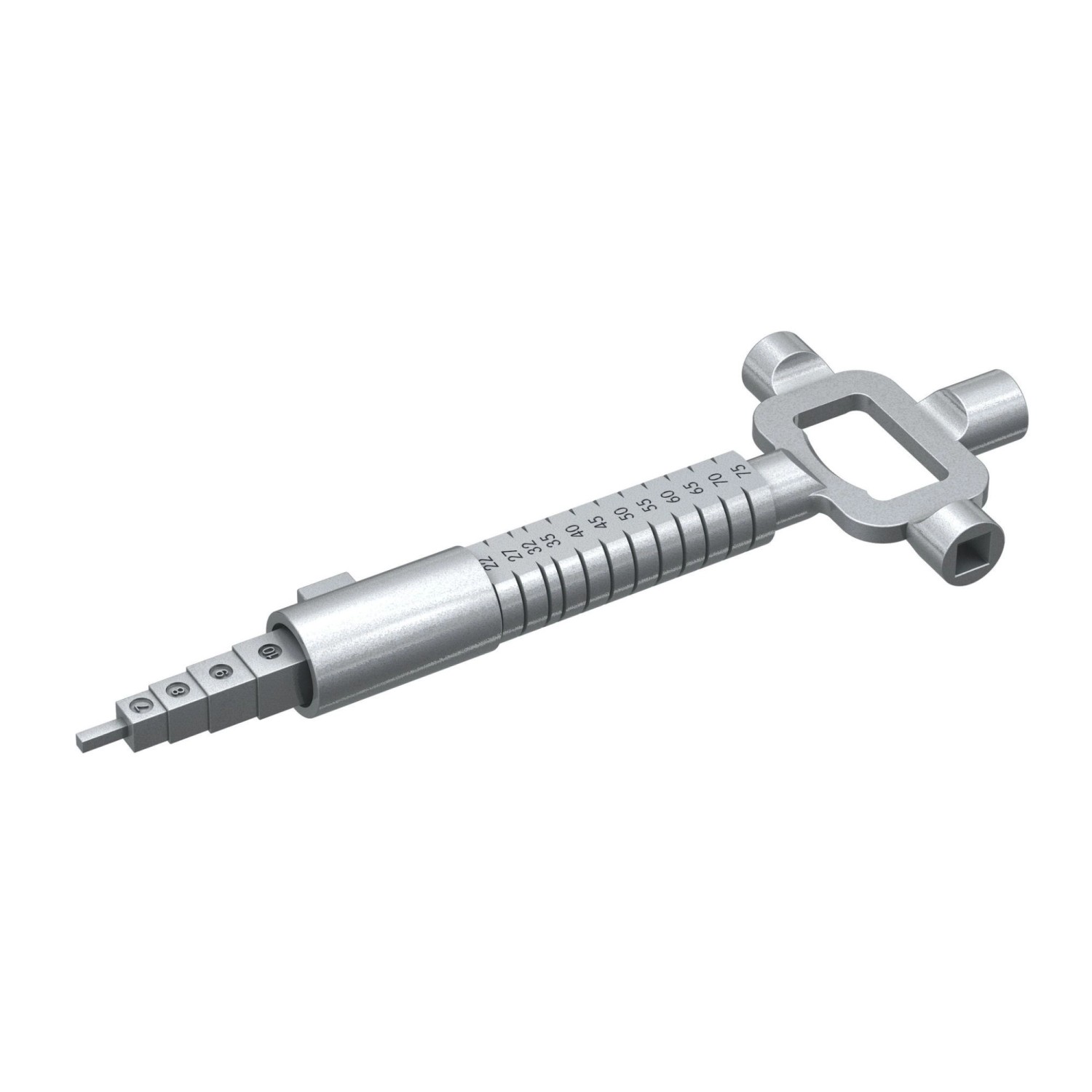 Thumbnail - Basi Universal-Steckschlüssel Lang für Neubauten- Mess- & Steckschlüssel 3mm Sechskant Zinkdruckguss Vernickelt