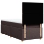 Dunkelbraunes vidaXL Boxspringbett (90x190 cm) mit Matratze und Kopfteil.