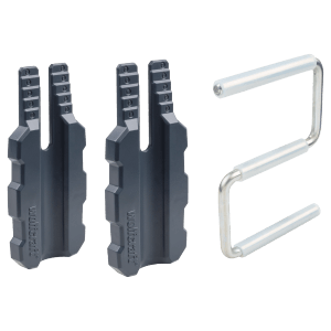 wolfcraft Türblatt-Montage-Set, 3-teilig: Hebebügel und 2 Führungshilfen für Türen.