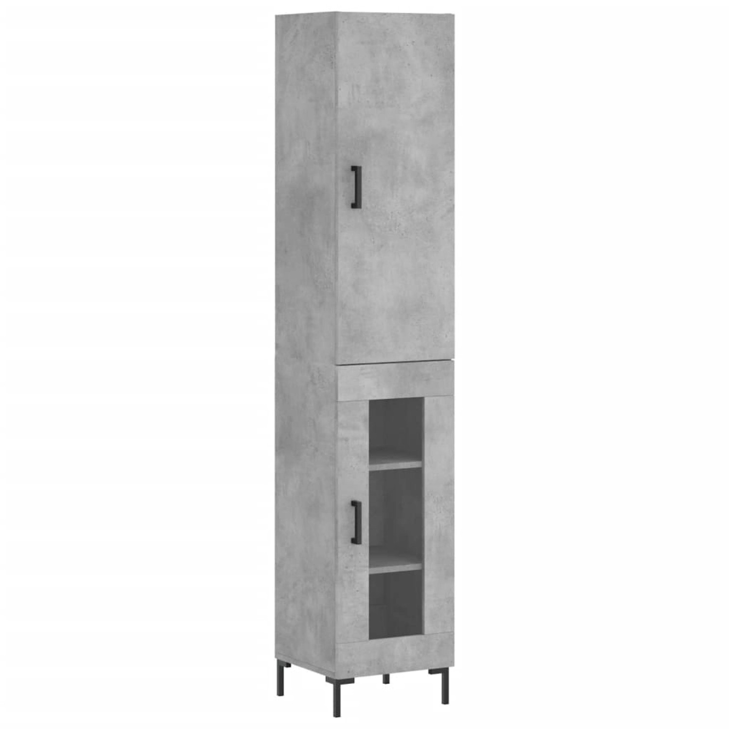 vidaXL Highboard Betongrau 34,5x34x180 cm Holzwerkstoff 3199045 günstig online kaufen