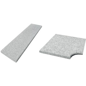 Steinbach Granit Beckenrandsteine, Komplett-Set für Poolumrandung, bestehend aus Randsteinen und Eckteilen.