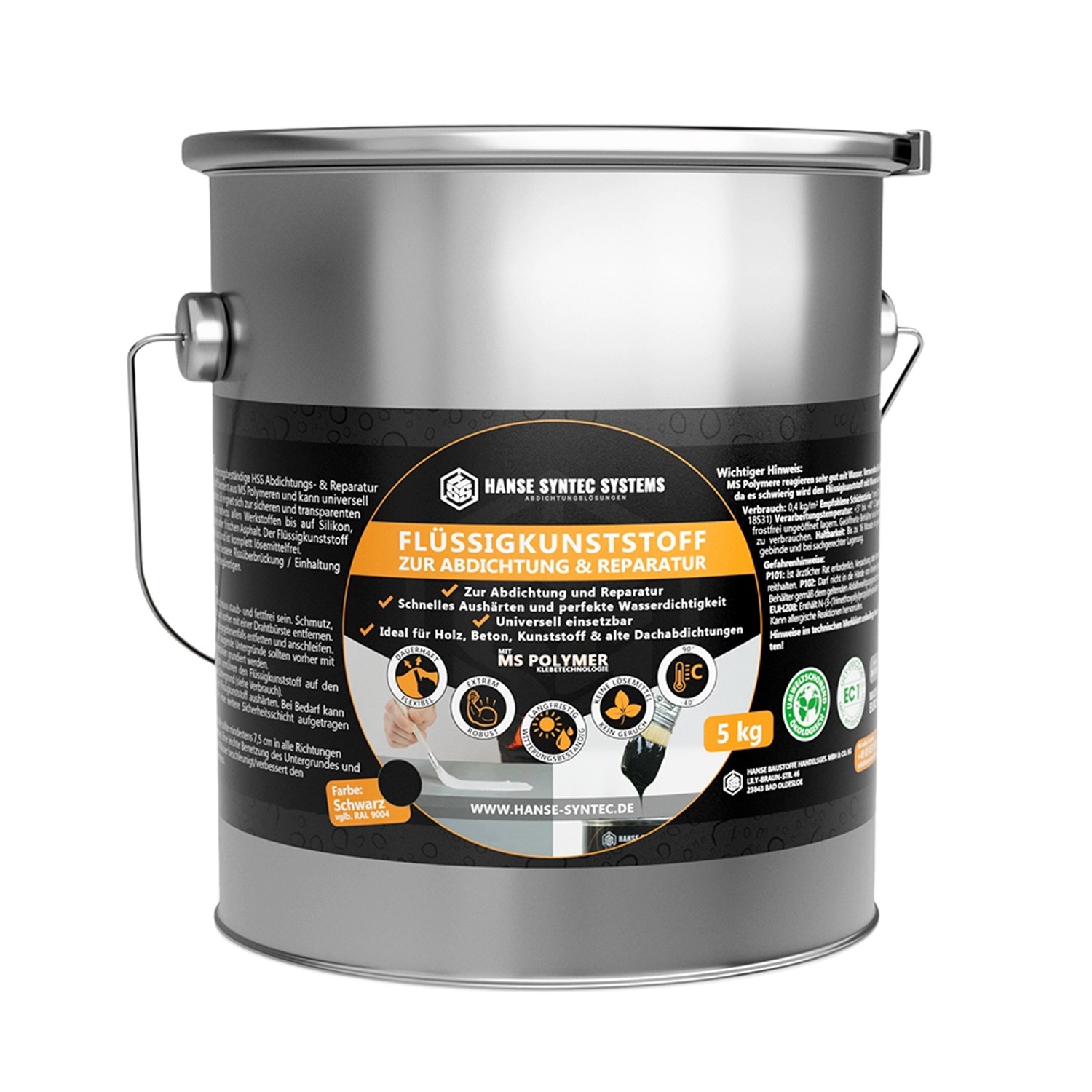 HSS Flüssigkunststoff 5 kg Schwarz