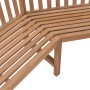 Detailansicht der VidaXL Garten-Eckbank aus Teakholz, Gartenbank mit Holzlatten.