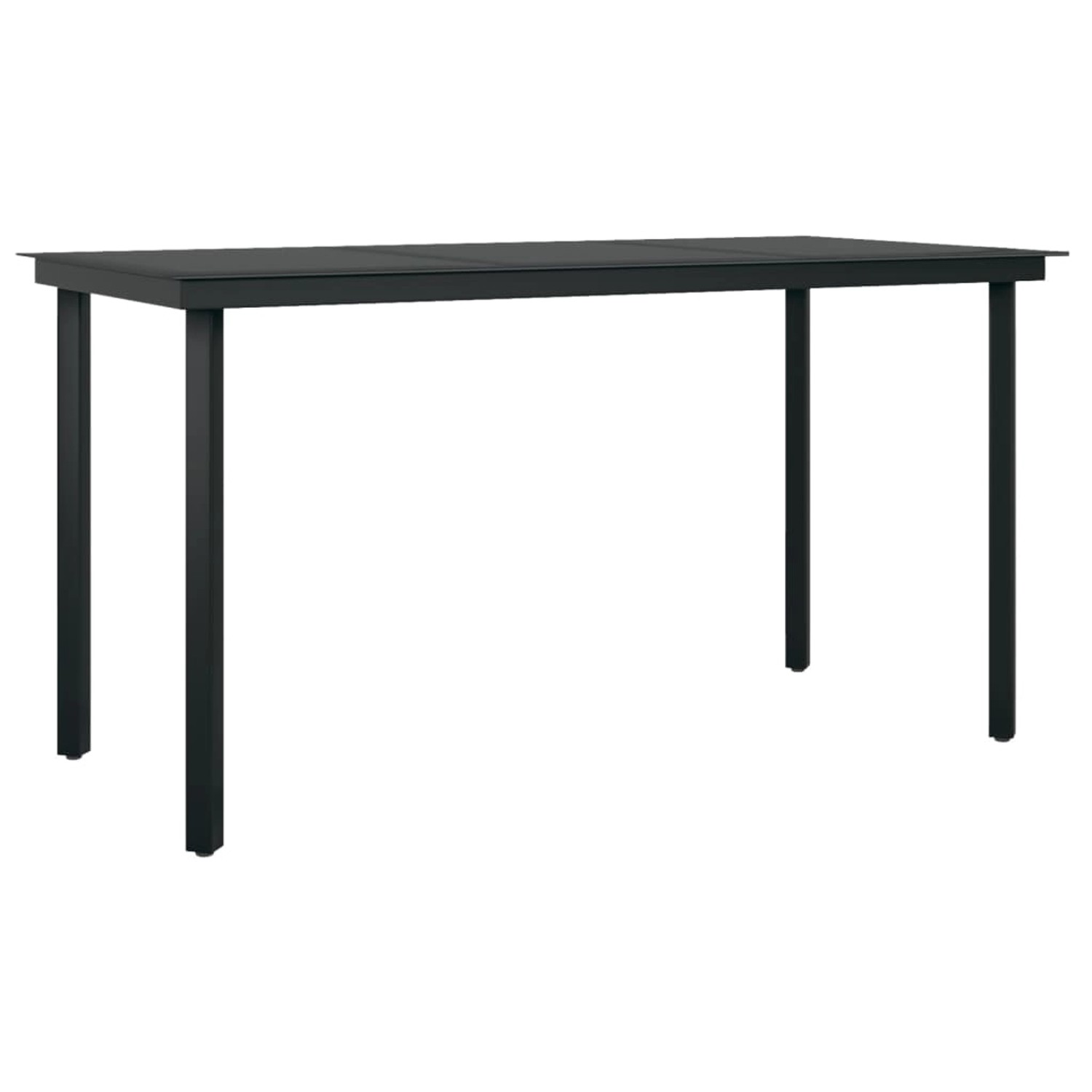 vidaXL Garten-Esstisch Schwarz 140x70x74 cm Stahl und Glas 318747 günstig online kaufen