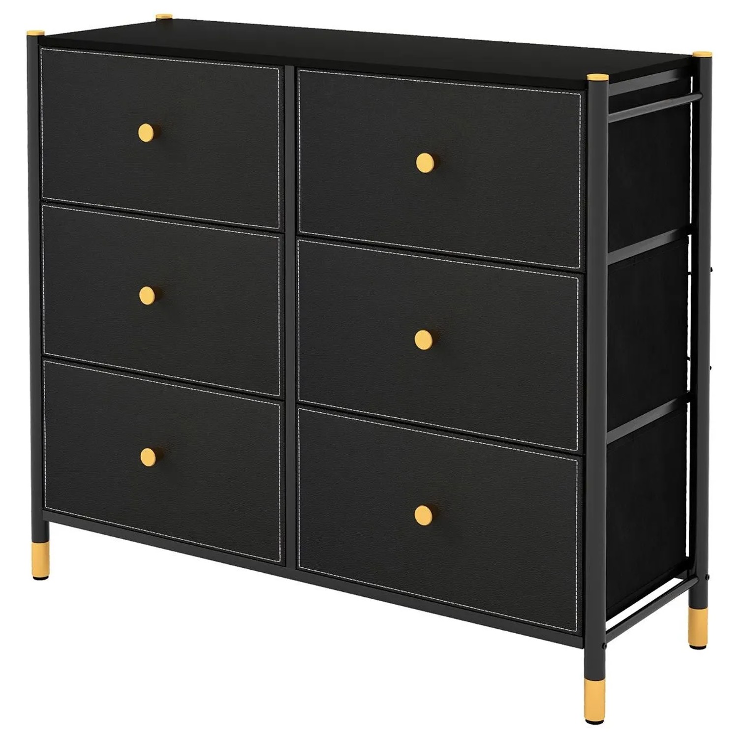 Costway Stoffkommode mit 6 Schubladen & Metallrahmen günstig online kaufen