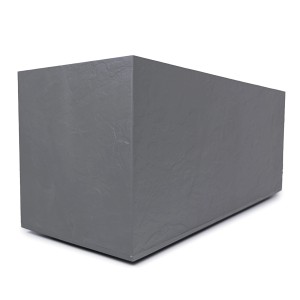 Ondis24 Pflanzkübel Vulkan 100 in Hellgrau, Gesteinsoptik. Rechteckiger Blumentopf für Garten und Terrasse.