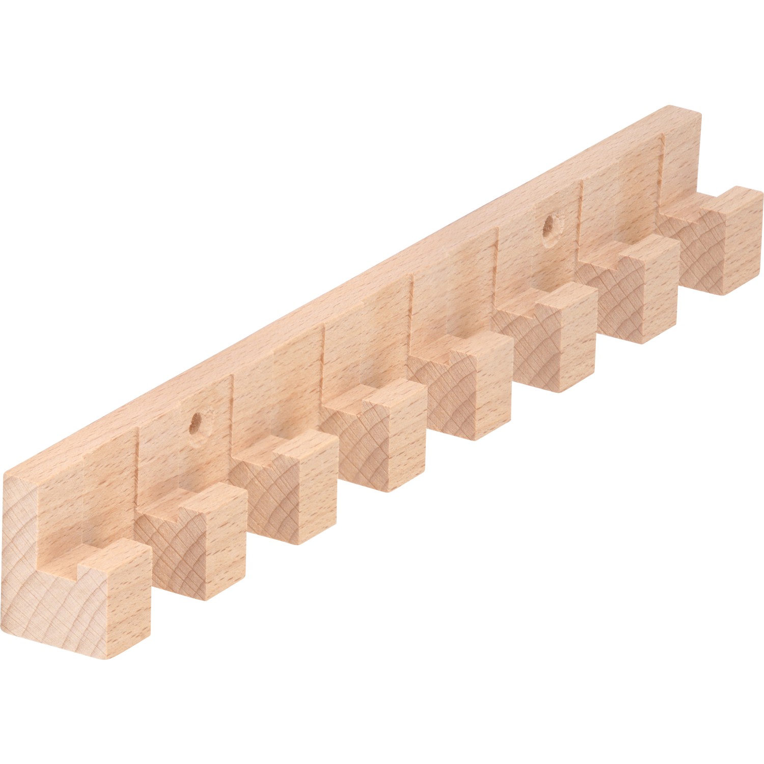 Siro Hakenleiste S660 aus Buche mit 8 Haken, unbehandelt und FSC®-zertifiziert.