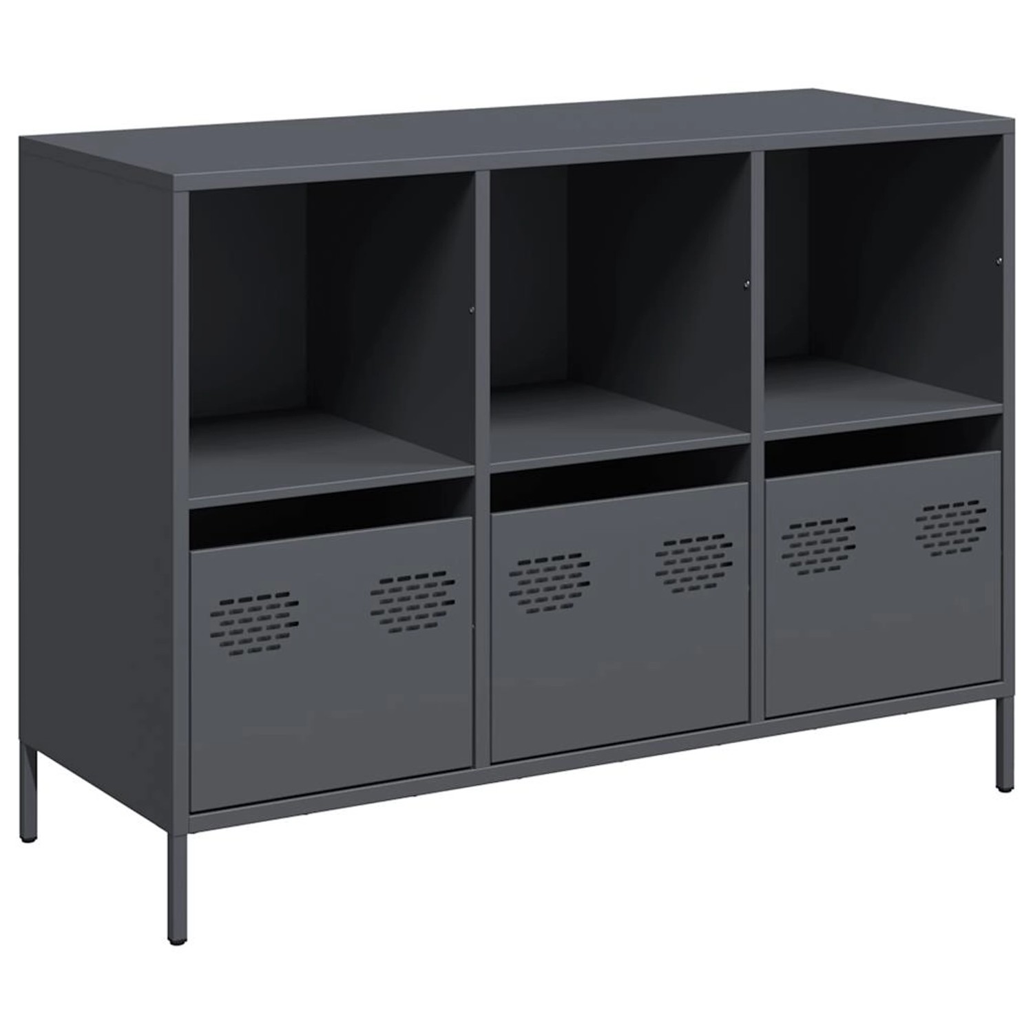 vidaXL Sideboard Anthrazit 101,5x39x73,5 cm Kaltgewalzter Stahl 851366 günstig online kaufen