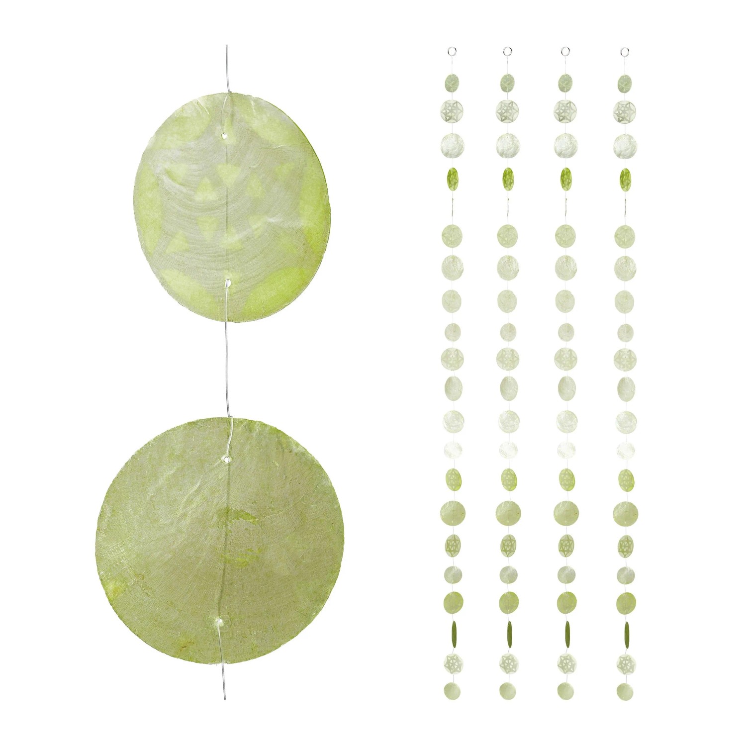 Relaxdays Girlande 4er Set Capizmuschel Bunt Kürzbar 180 cm
