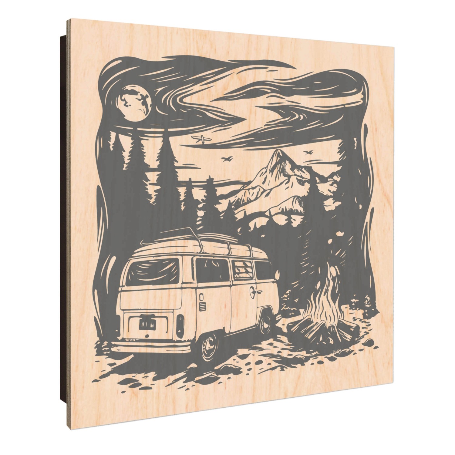 Banjado Großer Schlüsselkasten Holz 30x30cm Schwarz Scharnier Links 50 Hake günstig online kaufen