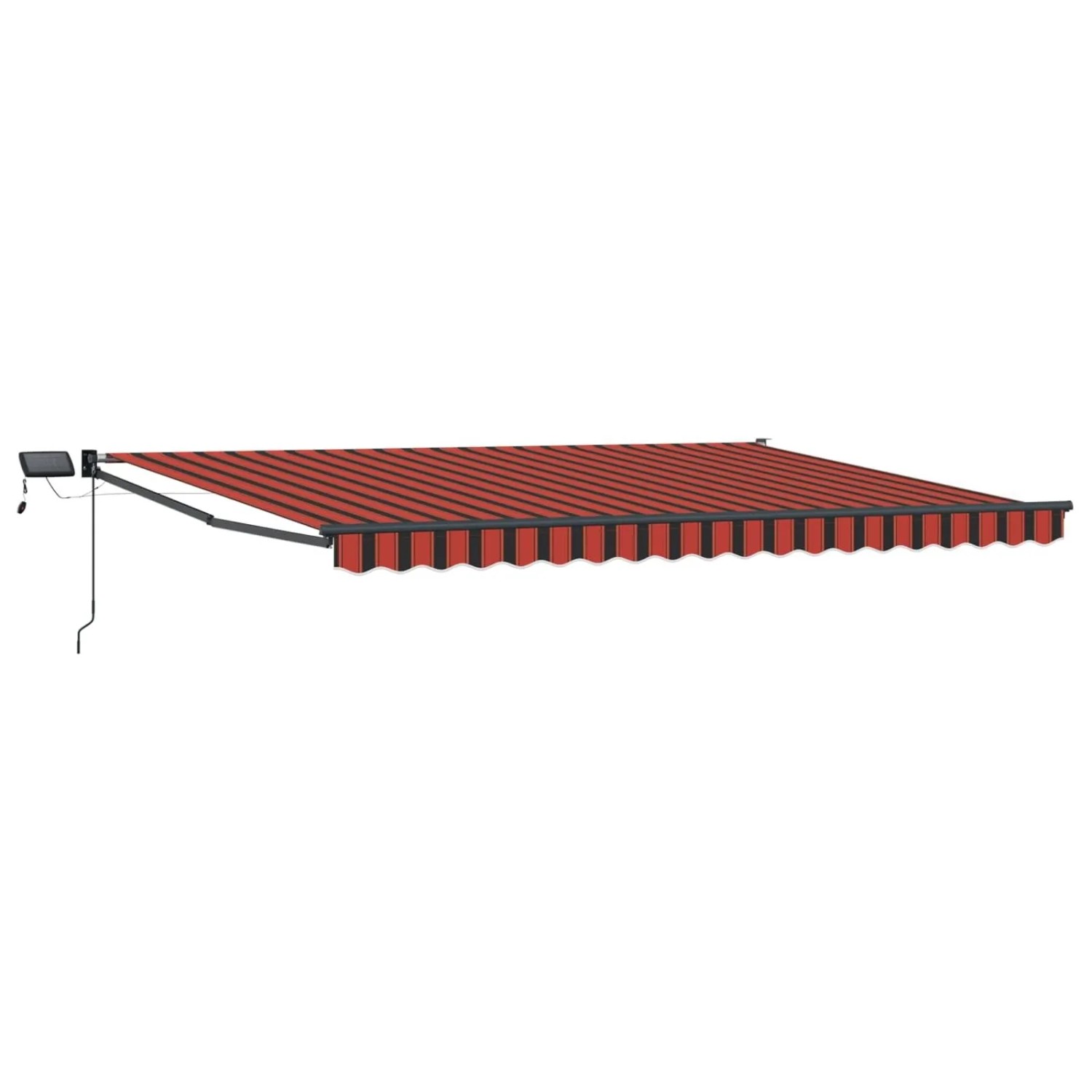 vidaXL Manuelle Gelenkarmmarkise mit LEDs Orange und Braun 5 x 3 m 3419497