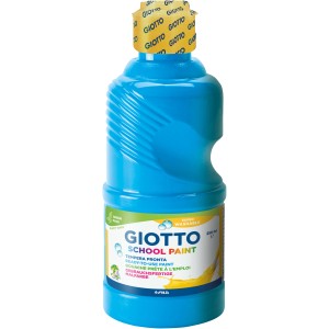 Giotto School Paint, Zyanblau, 250ml, super auswaschbare Temperafarbe für Schule und Hobby.
