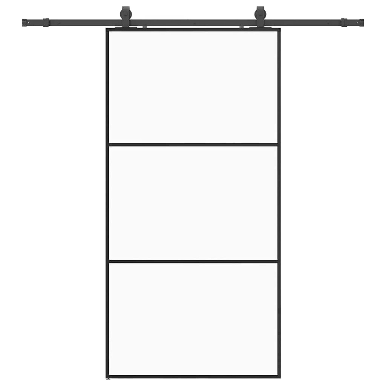 vidaXL Schiebetür mit Beschlag Schwarz 102x205 cm ESG-Glas 3375843 günstig online kaufen