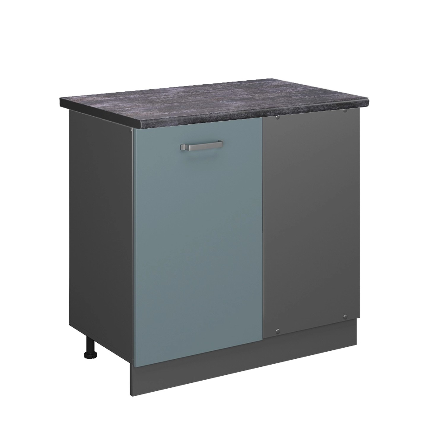 Vicco Eckunterschrank R-Line Küchen Eckschrank Blau-Grau/Anthrazit 86 cm AP Anthrazit