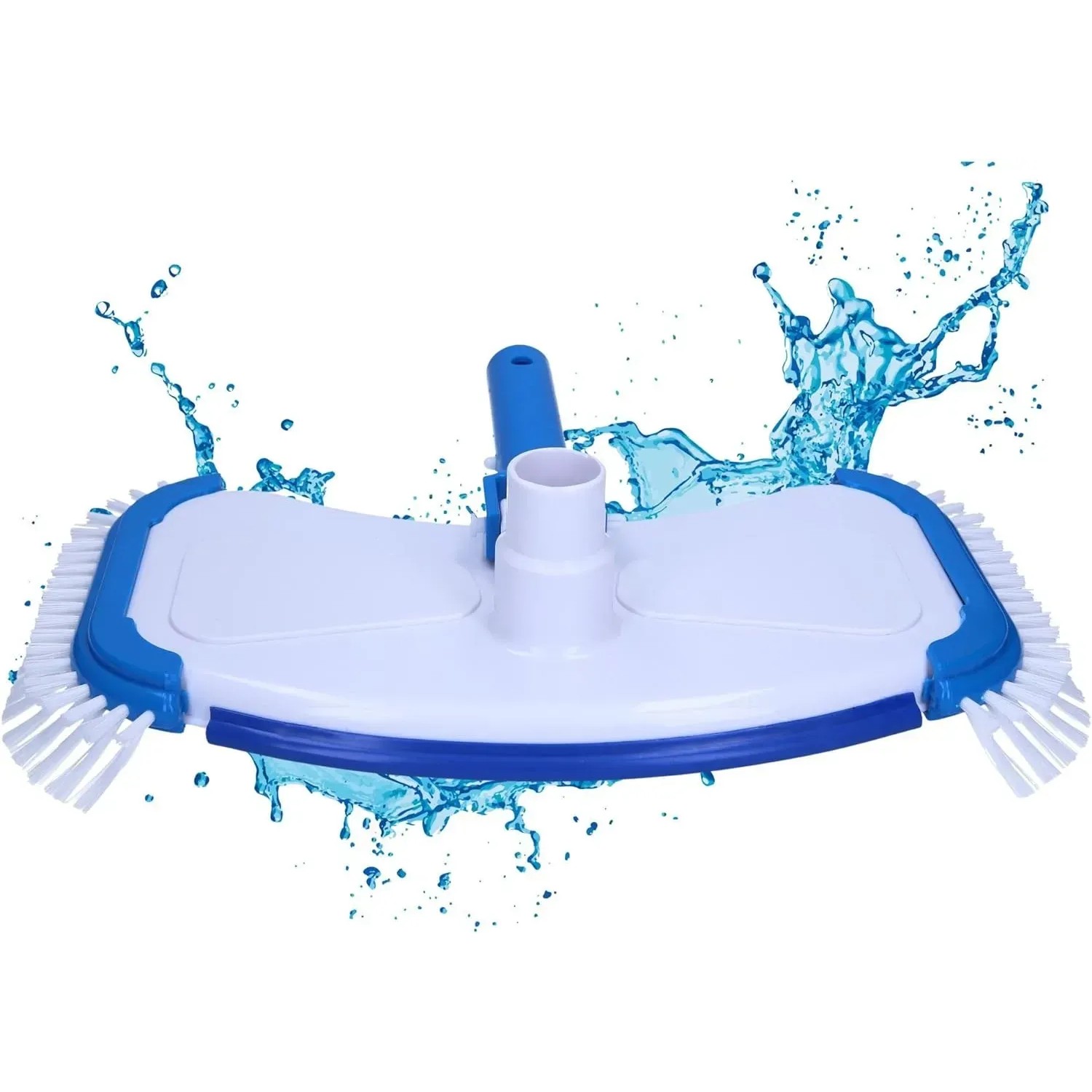 Amapool Pool-Bodensauger Deluxe mit seitlichen Bürsten, blau/weiß, für Aufstellpools.