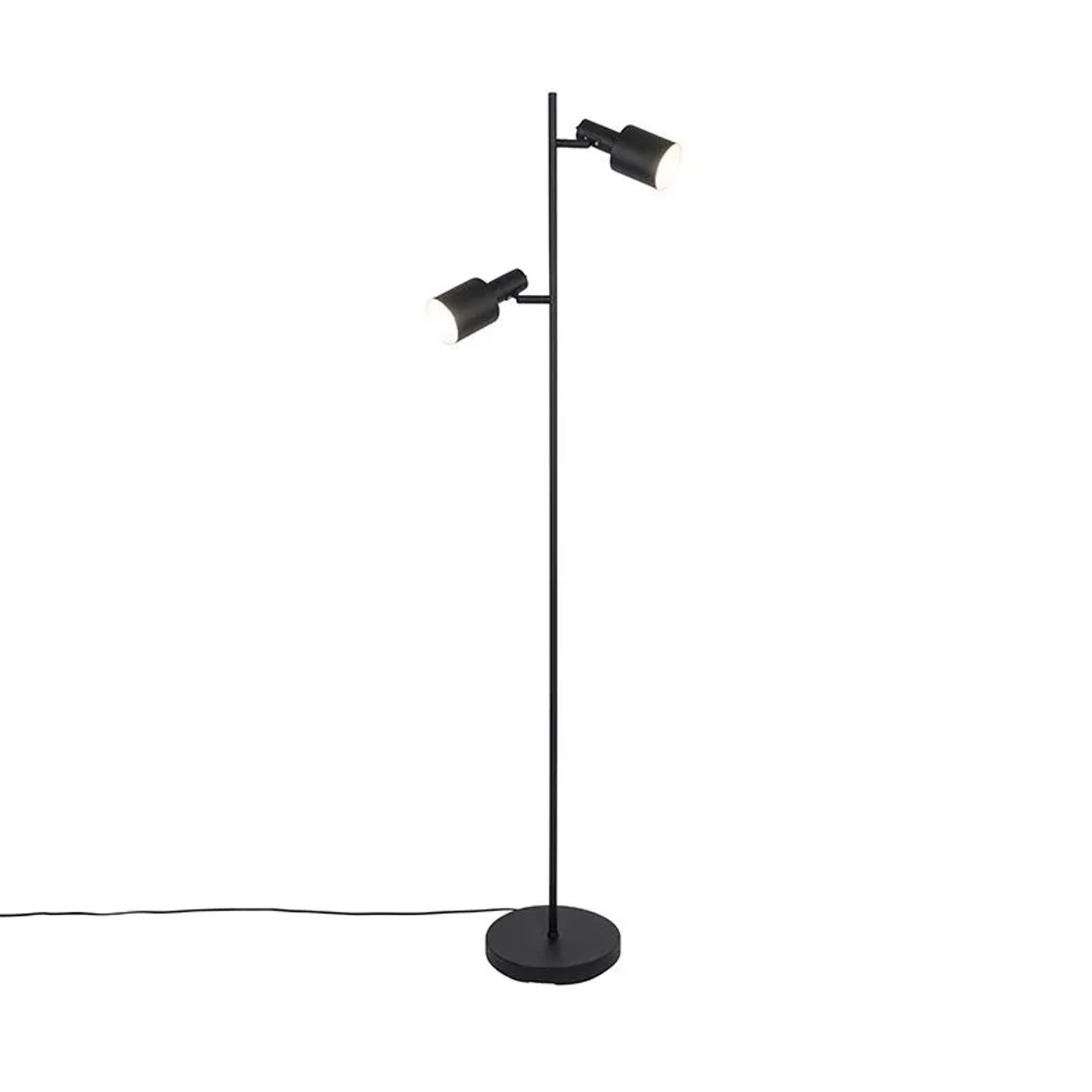 QAZQA Moderne Stehlampe Schwarz 2-flammig Stijn
