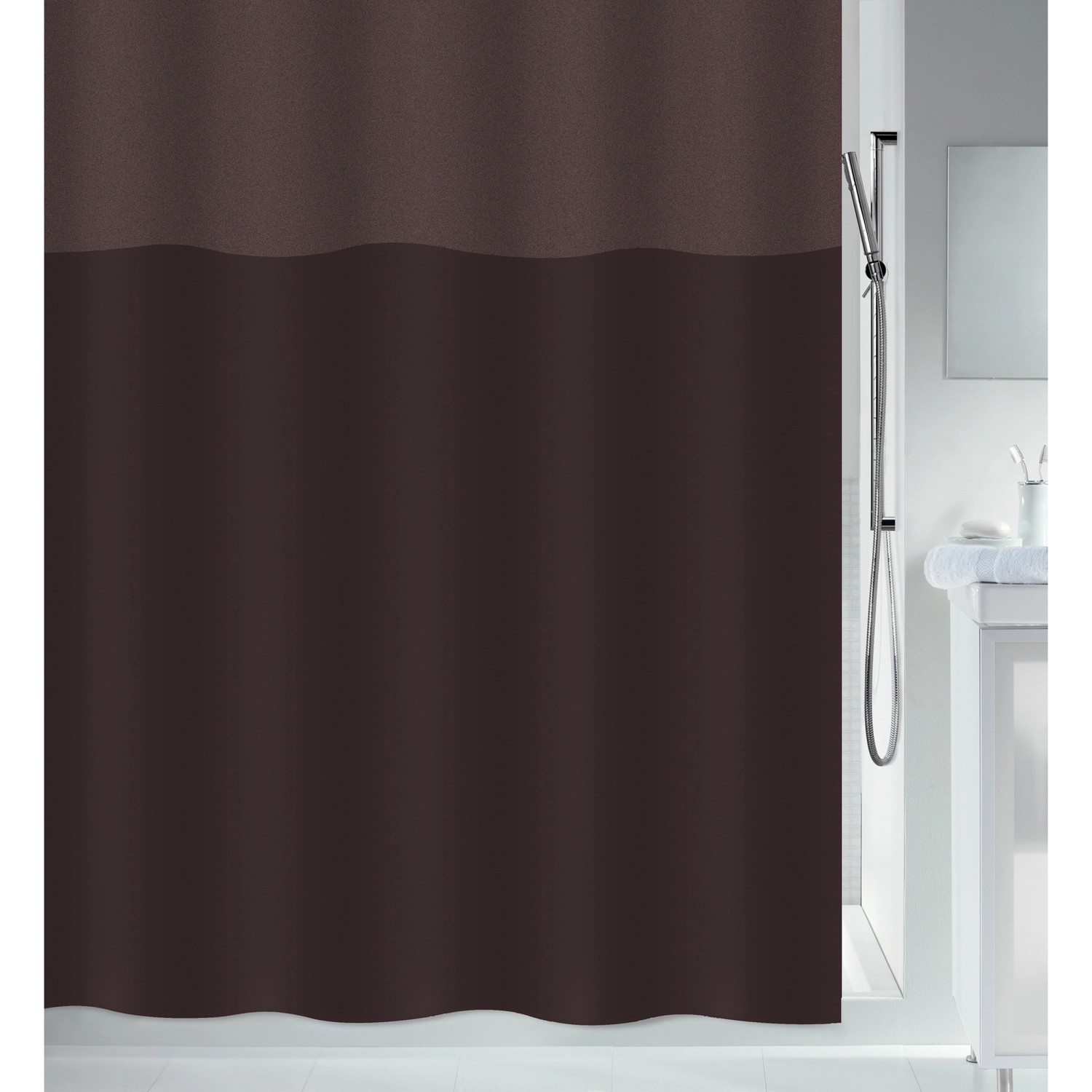 Spirella Duschvorhang Urbanko 120 cm x 200 cm Braun günstig online kaufen
