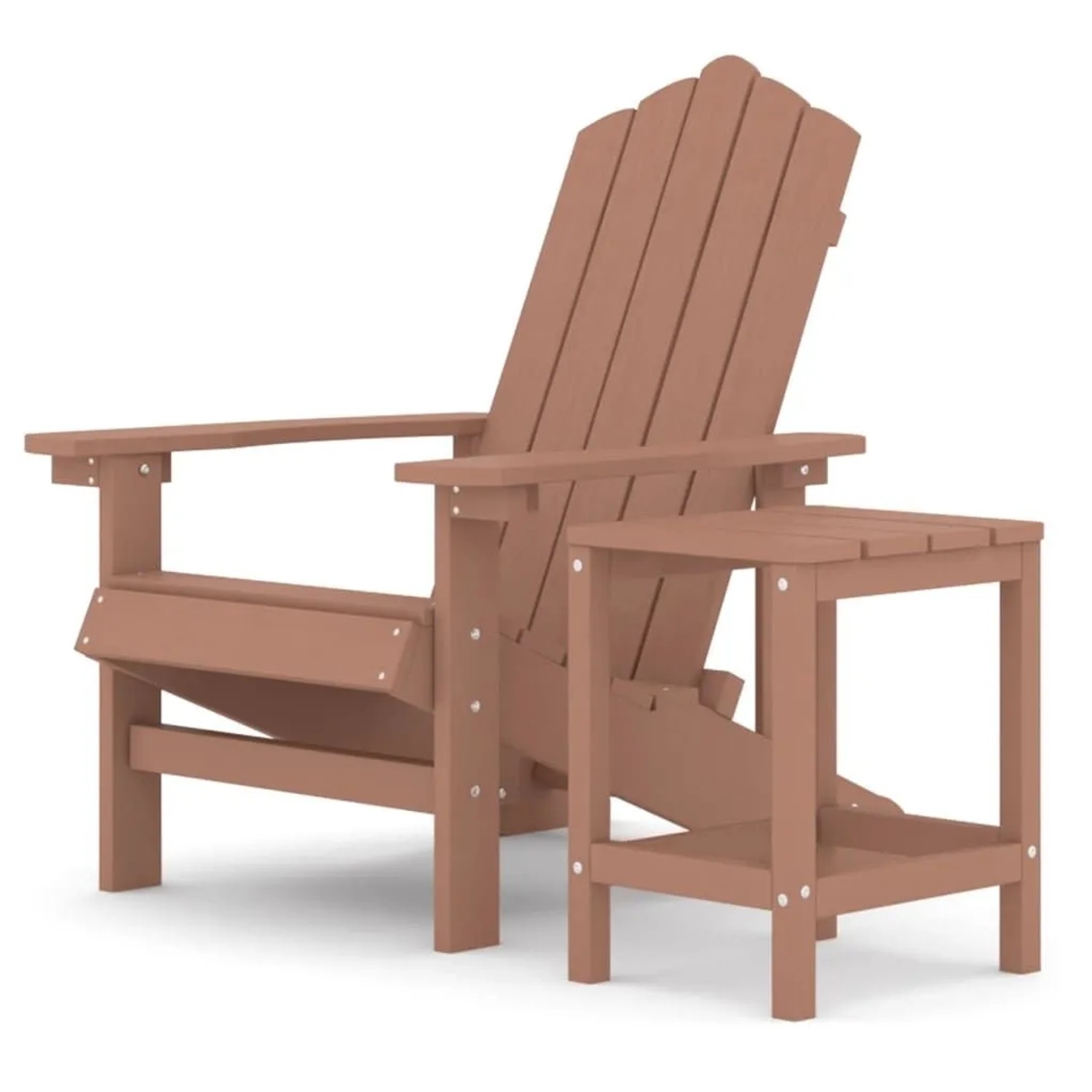 Furnicato Adirondack-gartenstuhl Mit Tisch Hdpe Braun