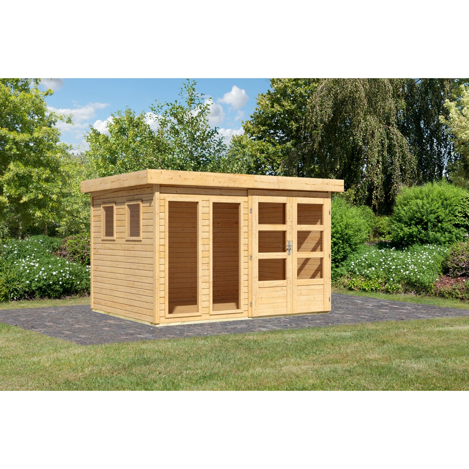 Karibu Gartenhaus Maradi 5 Naturbelassen 211 x 298 x 242 cm günstig online kaufen
