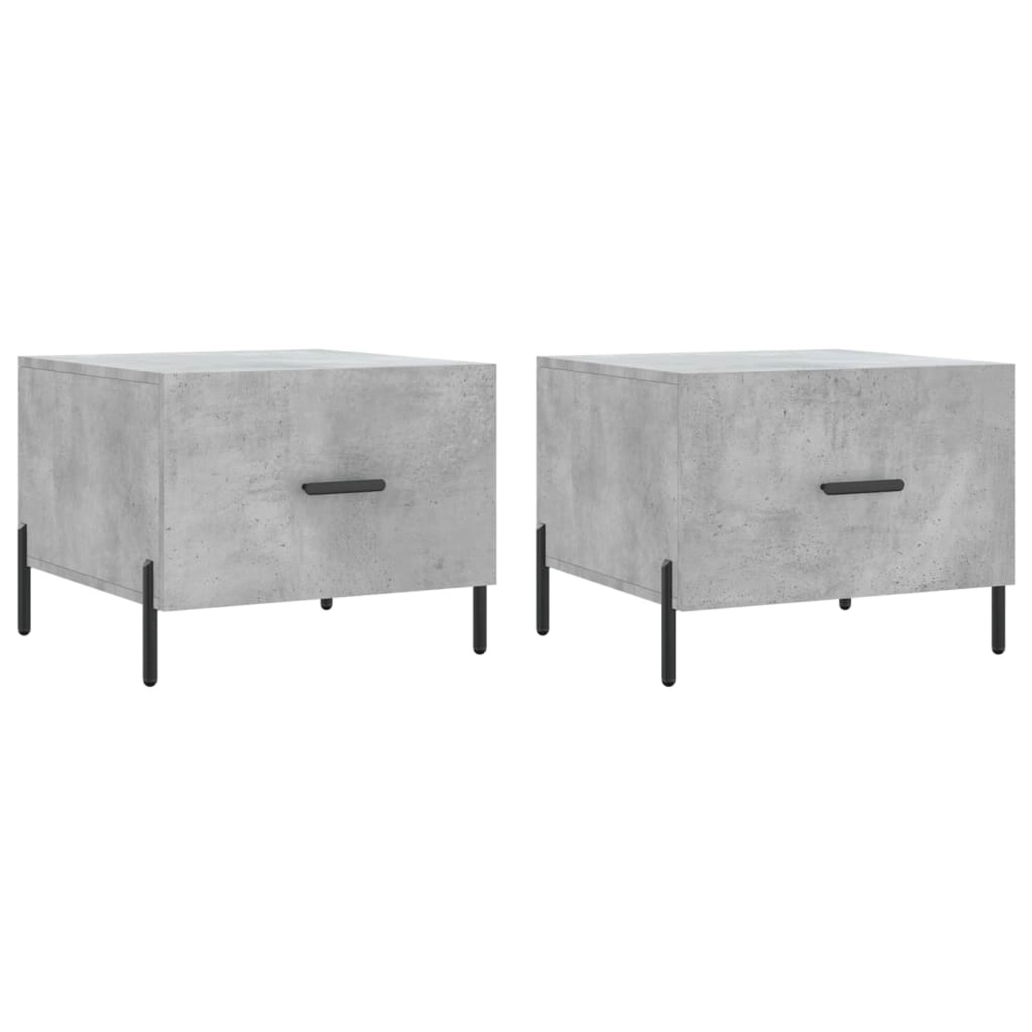 vidaXL Couchtische 2 Stk. Betongrau 50x50x40 cm Holzwerkstoff Modell 2 günstig online kaufen