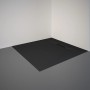 Quadratische, anthrazitfarbene Schulte Duschwanne ExpressPlus Extraflach 90x90 cm im Badezimmer.