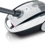 Severin S'Power Snowlight BC 7035 Bodenstaubsauger in Weiß und Grau.