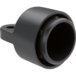 Anthrazitfarbene Strebenkappe, 40 mm x Ø 34 mm, aus PVC für Zaunstreben und Metallpfähle.