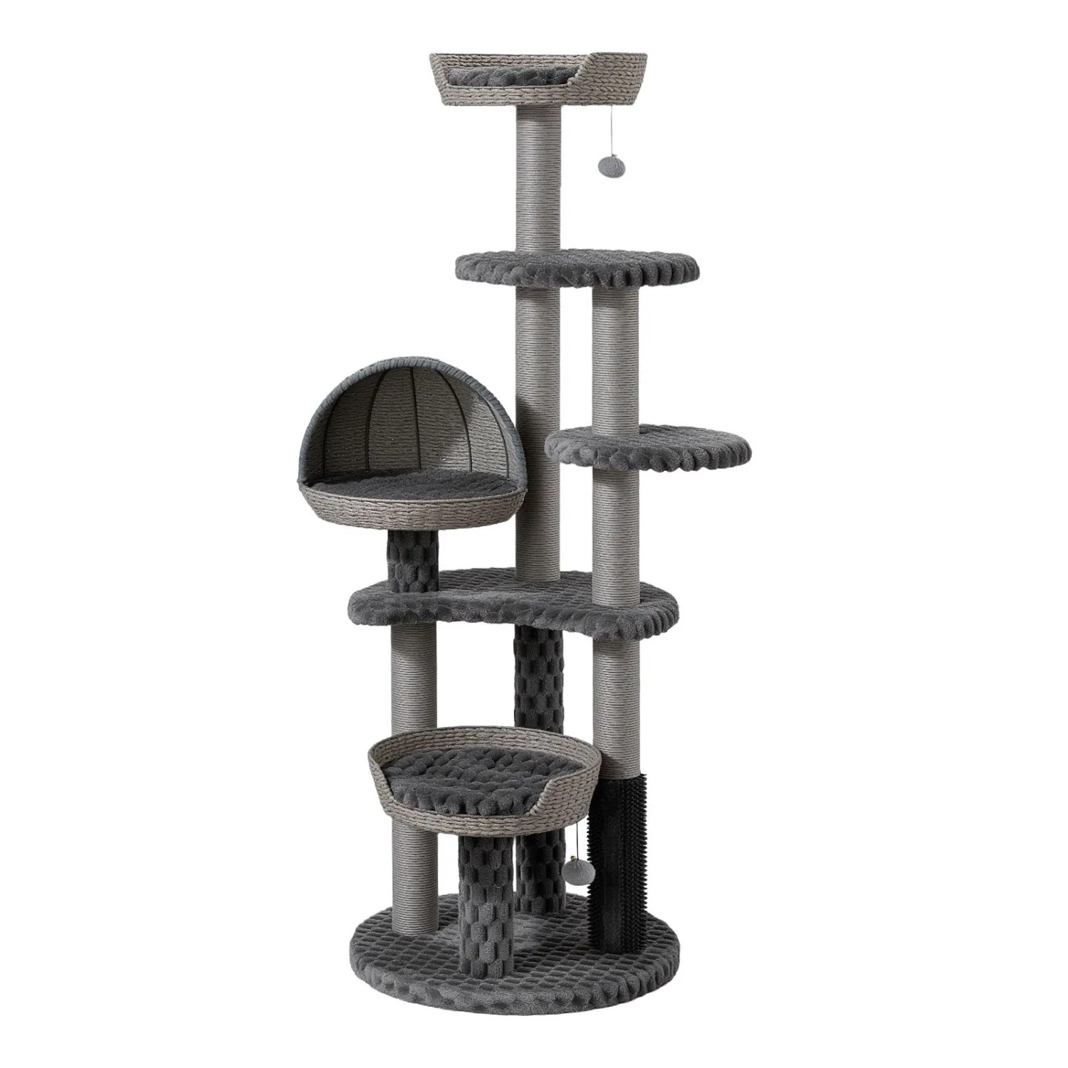 Fudajo Urban Loft 160Cm Kratzbaum Grau Katzenbaum Katzenkratzbaum Kletterbaum