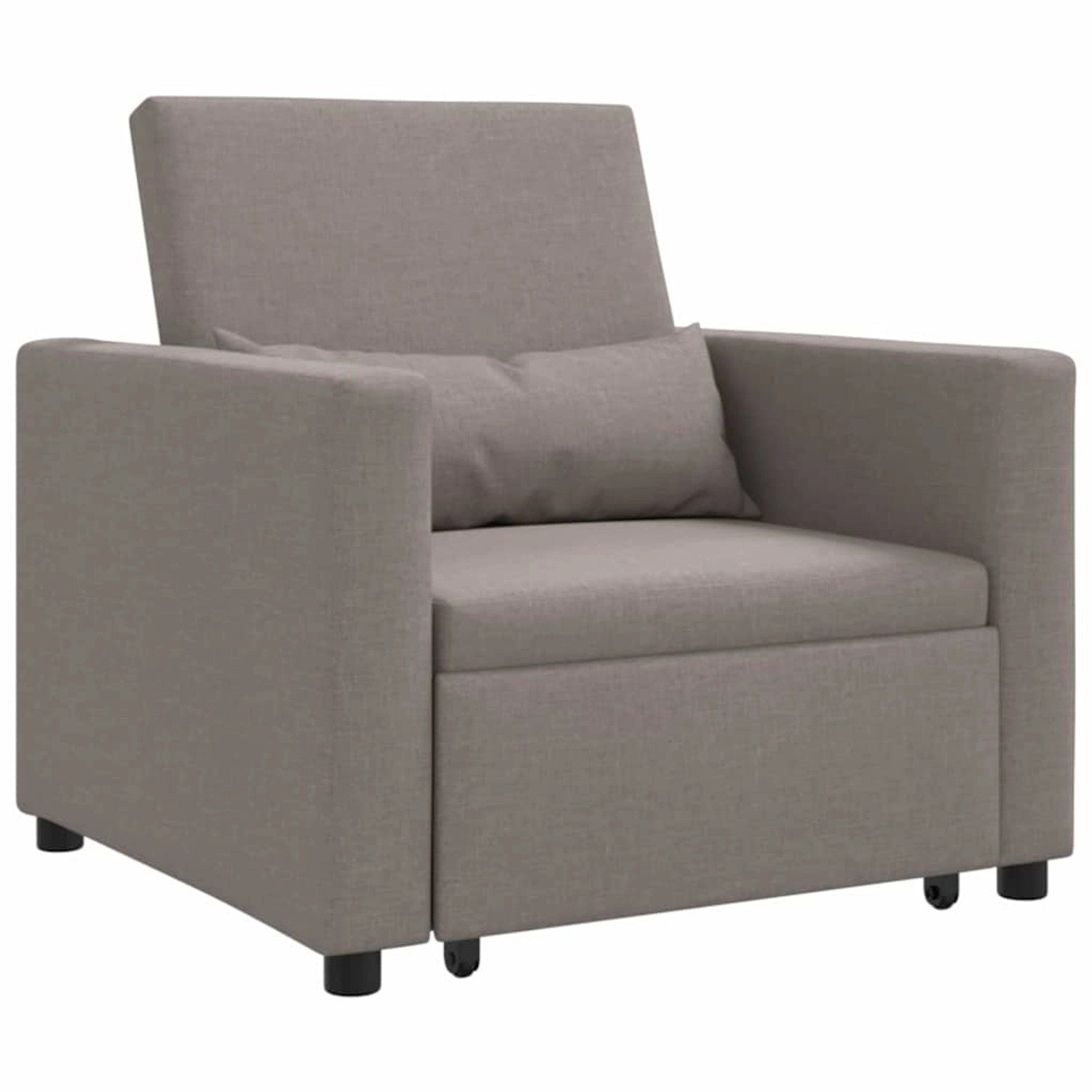 vidaXL Einzel-Schlafsofa mit Rädern Taupe 90 x 165 x 87 cm Stoff 42002690