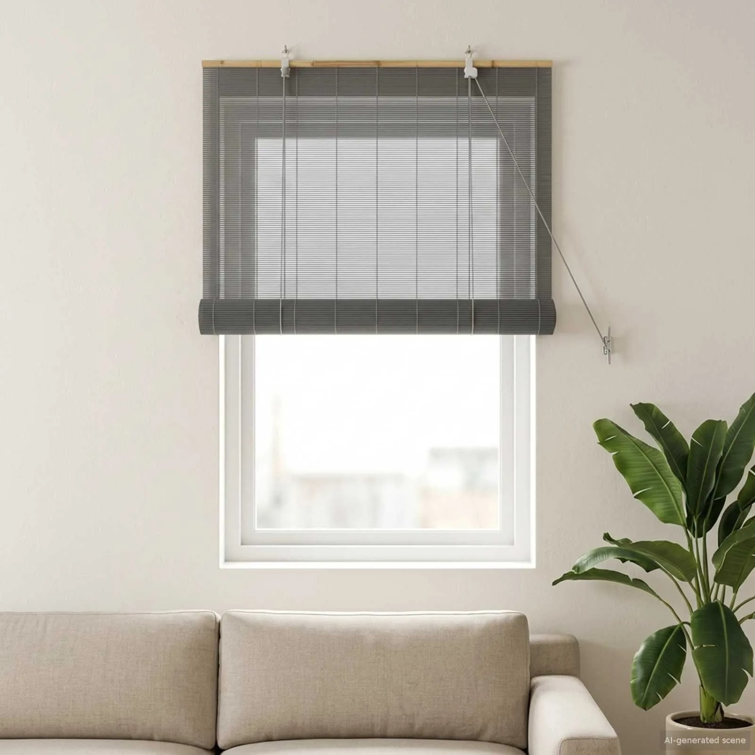 vidaXL Rollo Grau 50 x 160 cm Bambus 42039714