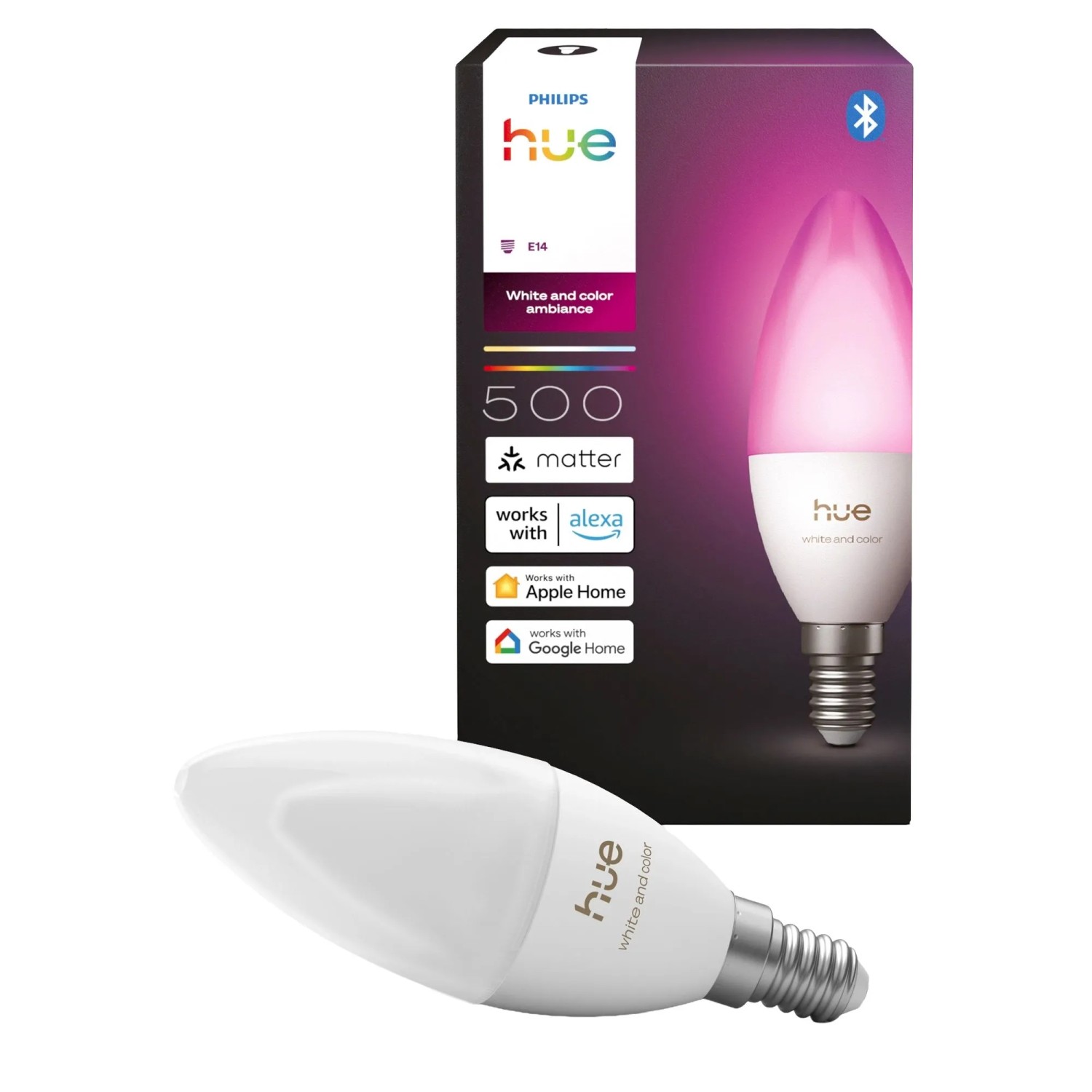 Philips Hue Leuchtmittel E14 Kerzenform 500,m 3,7 W