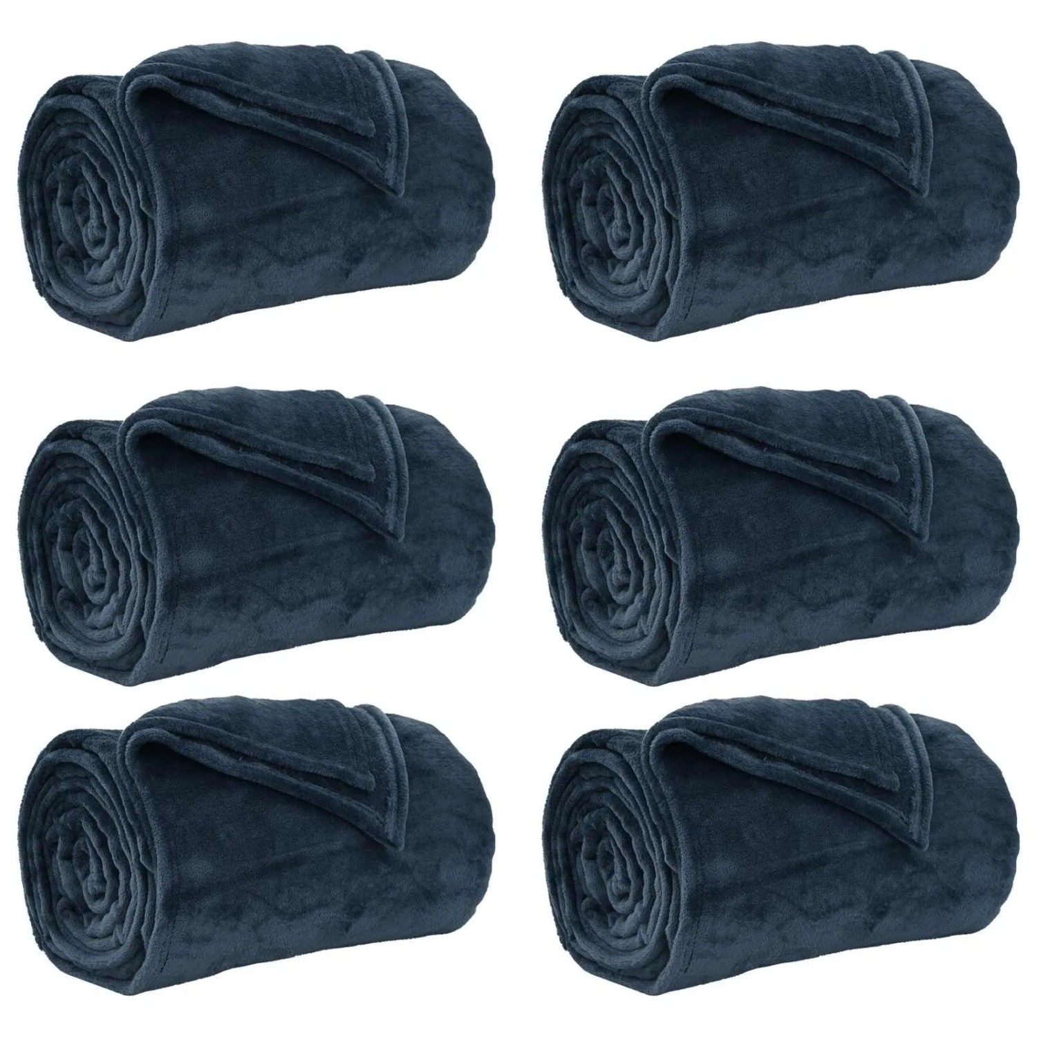 vidaXL Wohndecken 6 Stück Marineblau 240 x 270 cm Fleece 42016808