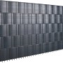 Anthrazitfarbene PVC-Sichtschutzstreifen (5 Stk.) für Zaunbau & Sichtschutz, wetterfest und UV-stabil.