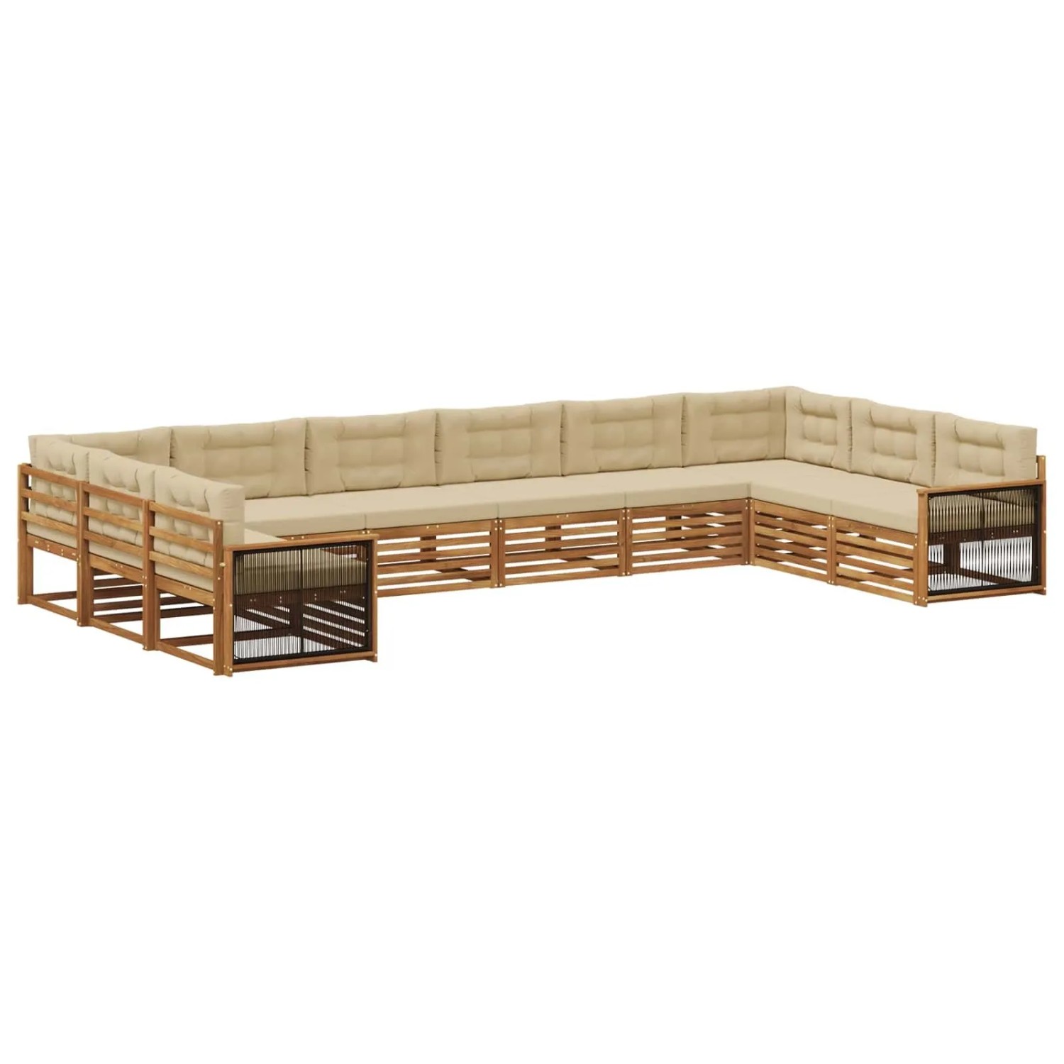 vidaXL Sofagarnituren mit Kissen 10 Stk Massivholz Akazie 3383896
