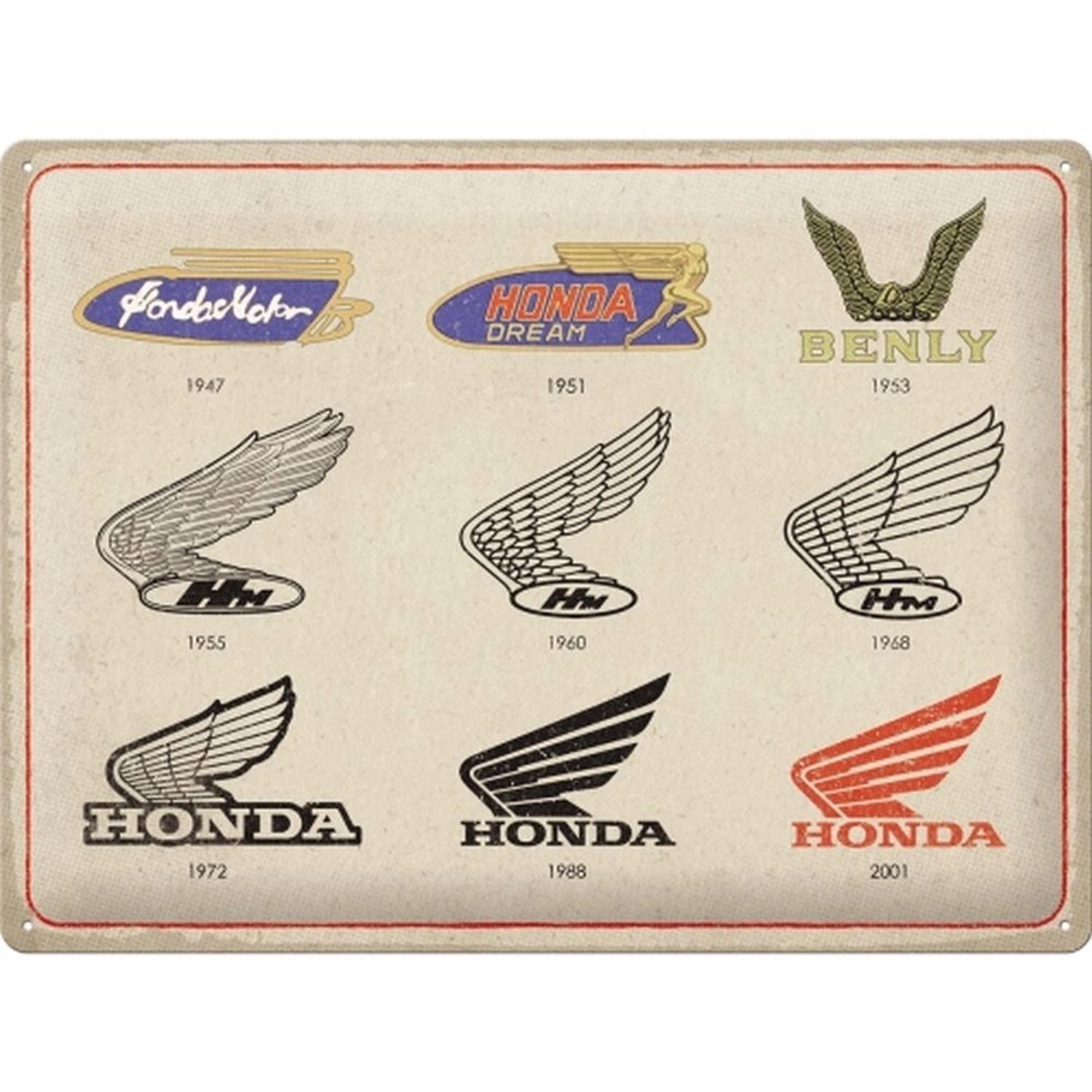 Nostalgic-Art Blechschild 30 x 40 cm - Honda MC - Logo Evolution günstig online kaufen