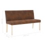 Braune vidaXL Sitzbank (139,5 cm) in Wildleder-Optik mit hellem Holzgestell. Möbel für Esszimmer oder Flur.