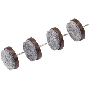 4 schwarze Filzgleiter mit Stift, Ø 28 mm, zum Schutz von Möbeln und Böden.