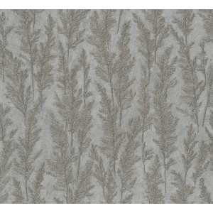 Marburg Vliestapete Natural Opulence mit floralem Muster in Silber.