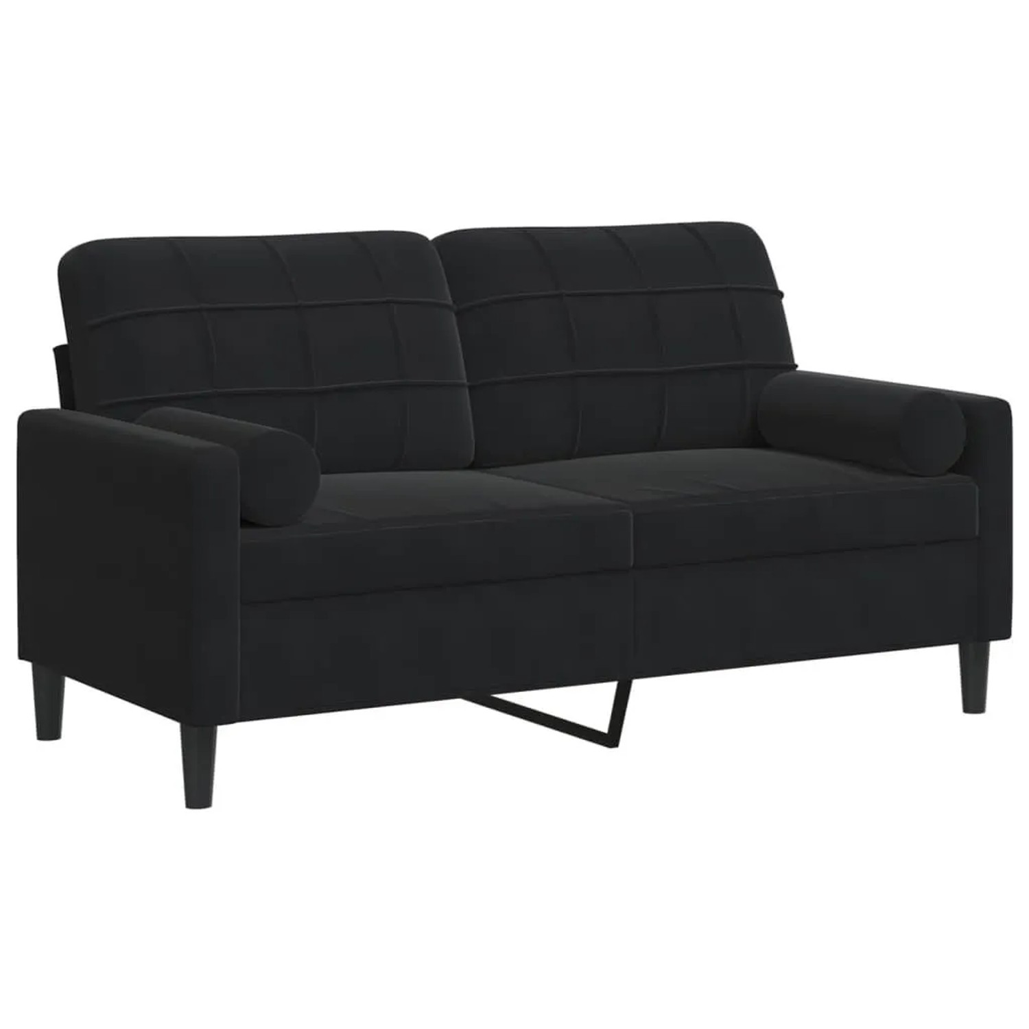 vidaXL 2-Sitzer-Sofa mit Zierkissen Schwarz 140 cm Samt 3278224 günstig online kaufen