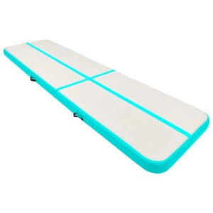 vidaXL Aufblasbare Gymnastikmatte mit Pumpe 800x100x20 cm PVC Grün 92693