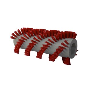 Westfalia Grobschmutzbürste für X-Brush Flächenreiniger. Rote Kunststoff-Borsten in Spiralform für Terrassen.