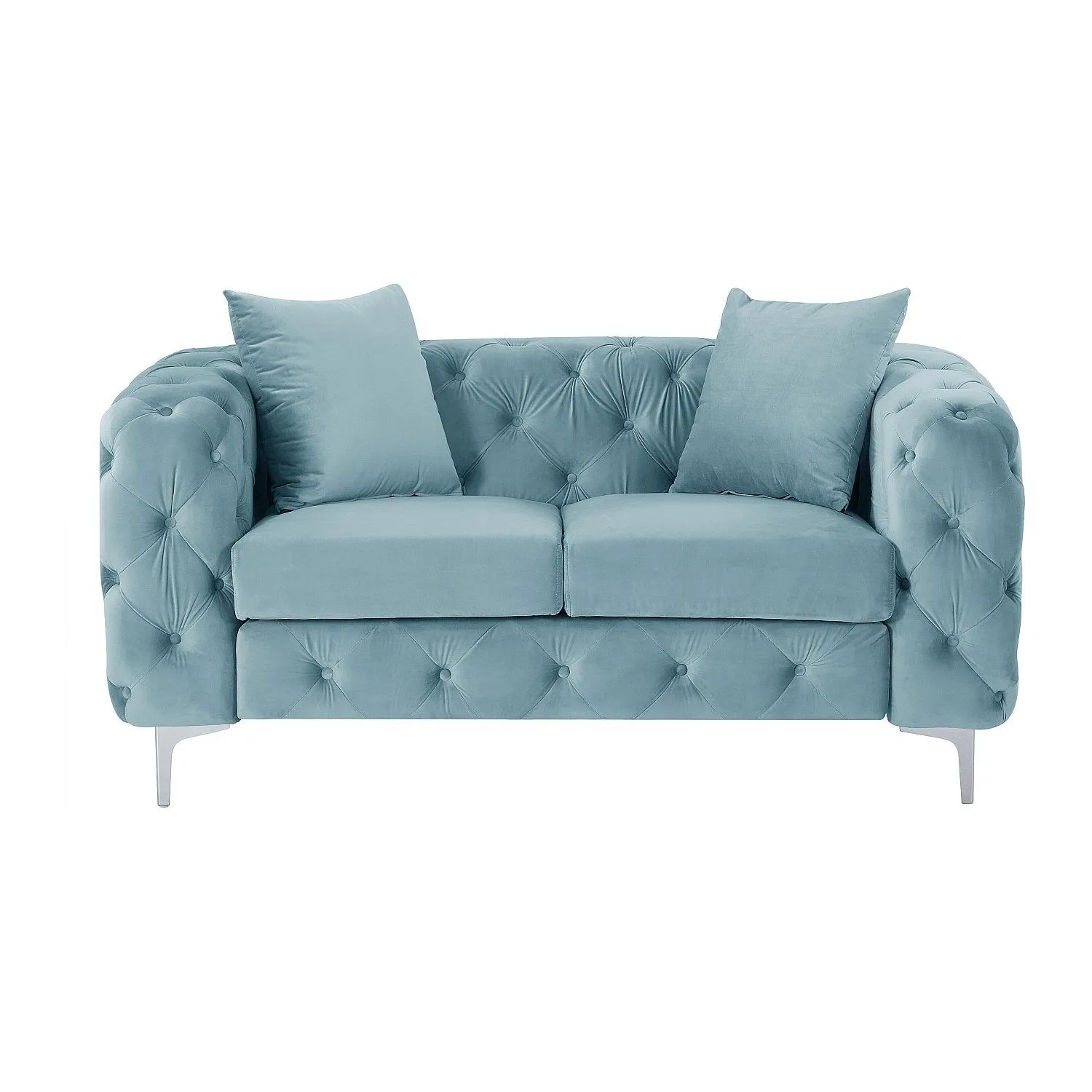 Vente-unique Sofa Ohne Schlafmöglichkeit Edwina Hellblau 162 cm