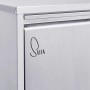 Detailansicht Svita Mülleimer zur Wandbefestigung, Edelstahl, 45 Liter, 3 Fächer.