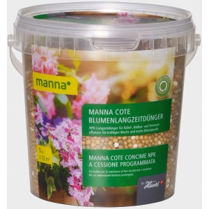 Manna Blumenlangzeitdünger 1kg im Eimer, Blumendünger für Balkon- und Kübelpflanzen.