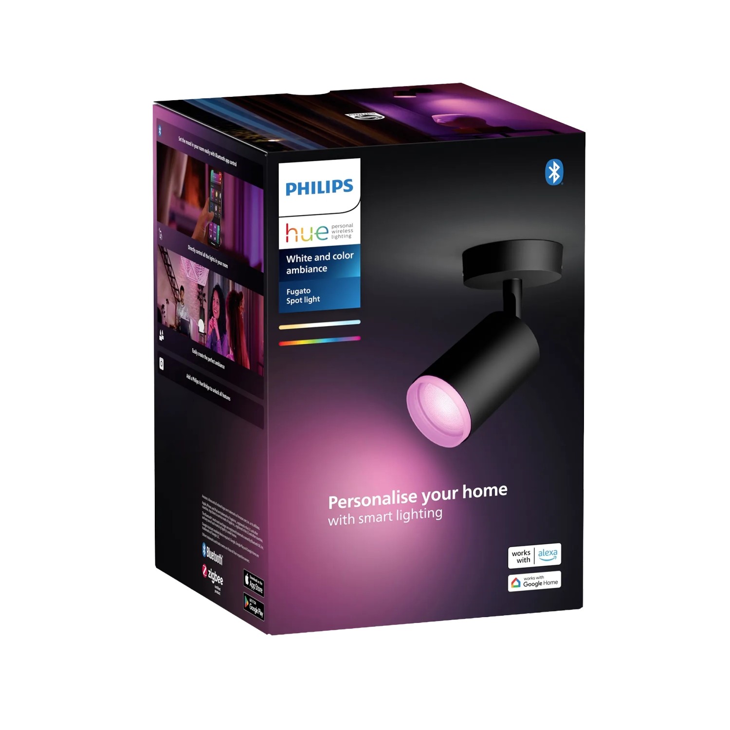 Philips Hue Smart-LED-Deckenleuchte Fugato White & Color Ambiance 1er Spot günstig online kaufen