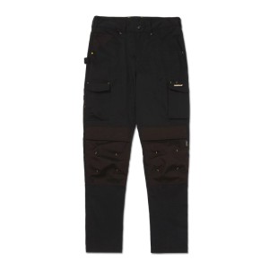 Schwarze Cat Arbeitshose Nexus Stretch Gr. 32/32 mit Cargo- und Knietaschen.