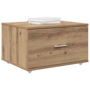 vidaXL Schubladenschrank Artisan-Eiche, Wohnzimmerschrank mit einer Schublade und Rollen.