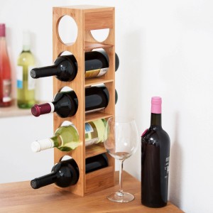 Relaxdays Weinregal Bambus Natur 2er Set 53 cm x 14 cm x 12 cm je 0,9 kg