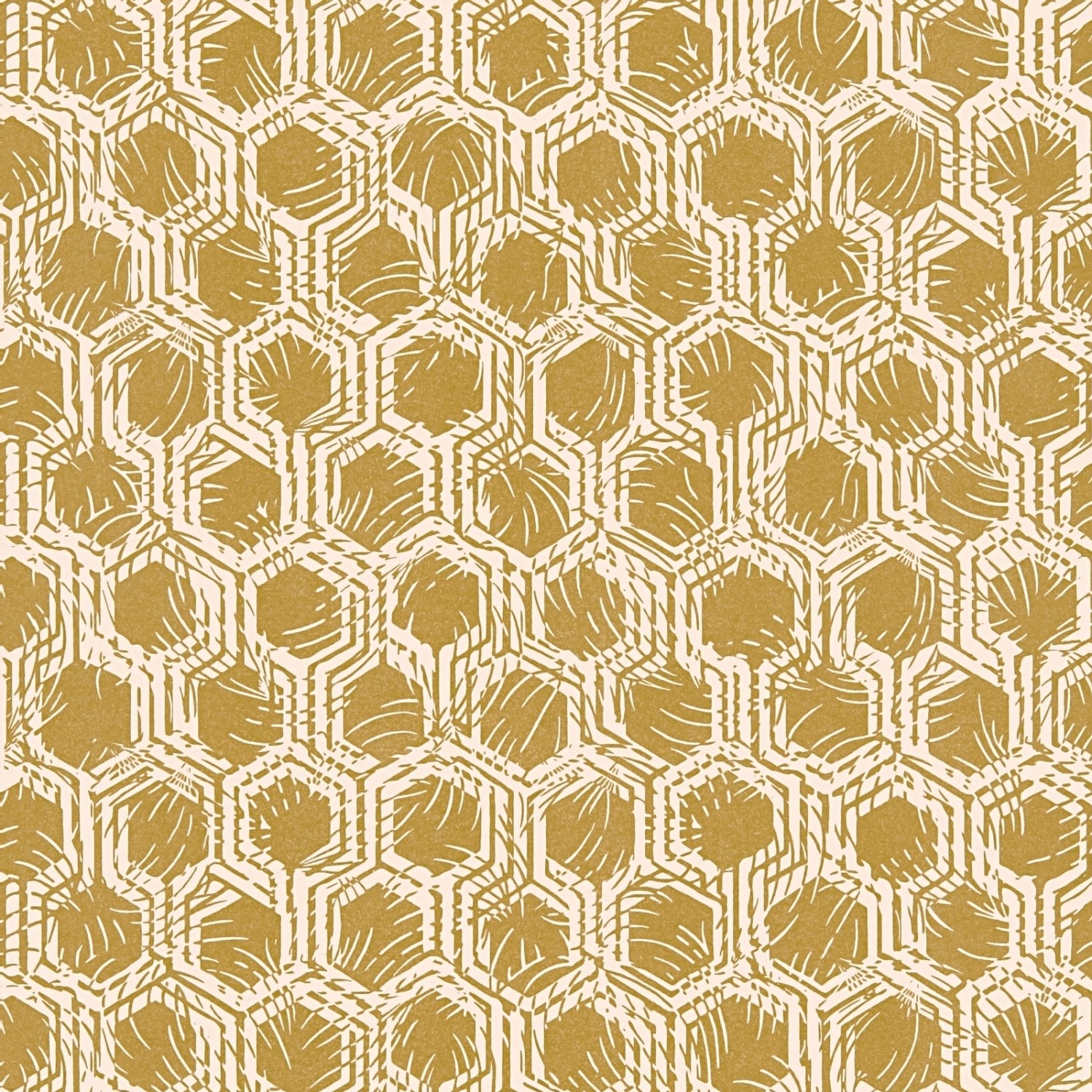 Bricoflor Goldene Tapete mit Sechseck Muster Elegante Vliestapete mit Hexagon Design Ideal für Schlafzimmer und Esszimme