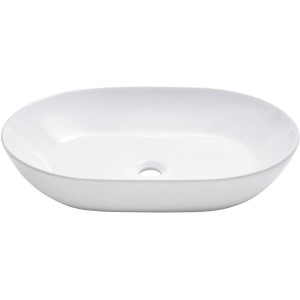Schöner Wohnen Aufsatzwaschbecken Sati, 60x42 cm, Weiß, aus Keramik, ovale Form.